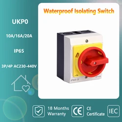 4 poli 6A 10A 16A 20A 25A 3 poli 32A 440V elettrico IP65 UK sezionatore interruttore impermeabile ON OFF interruttori di disconnessione