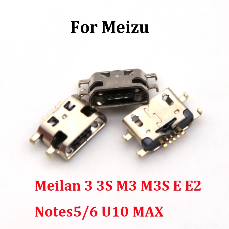 5-20pcs Micro USB Jack Connector Charging port socket female For Meizu Meilan 3 3S M3 M3S E E2 Notes5/6 U10 MAX