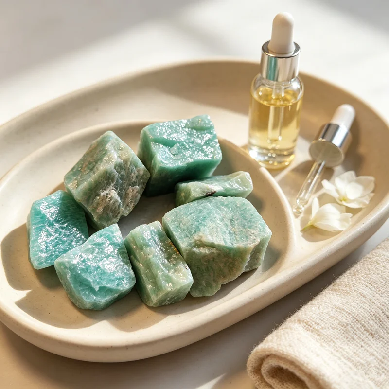 Natural Amazonite Stone Healing Reiki Mineral Crystal Raw Stone for Aromatherapy Stone and Home Decoration Stone