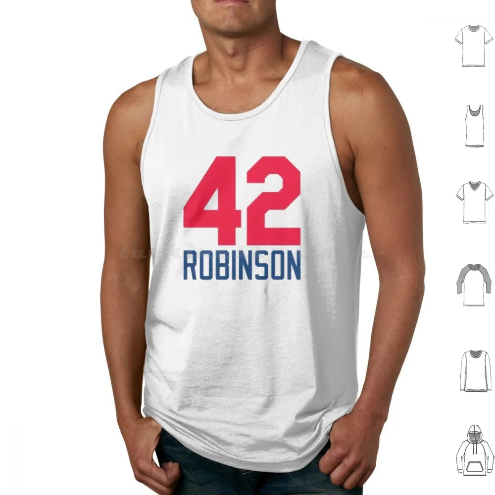 Jackie Robinson Tank Tops Print Cotton Jackie Robinson Jackie Robinson 42 Brooklyn Baseball Baseball Retired Number