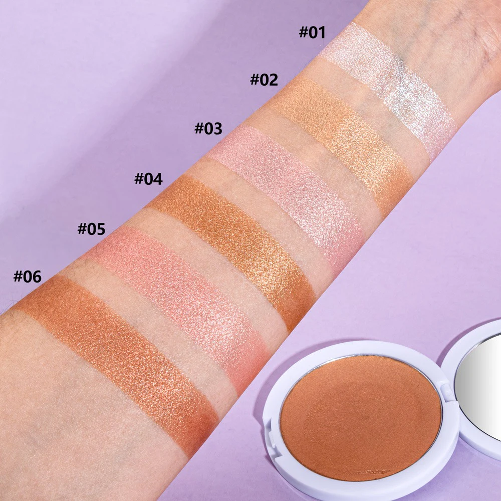 Private Label Monochromatic Highlighter Cream Custom Logo Silky-smooth Hydrating Texture Shimmer Natural Brighten Makeup Vegan