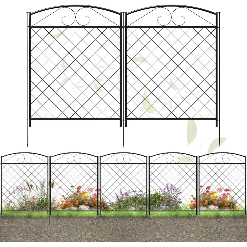 

Decorative Metal Garden ence, Pack o 5pcs, Total 36" H x 142" L