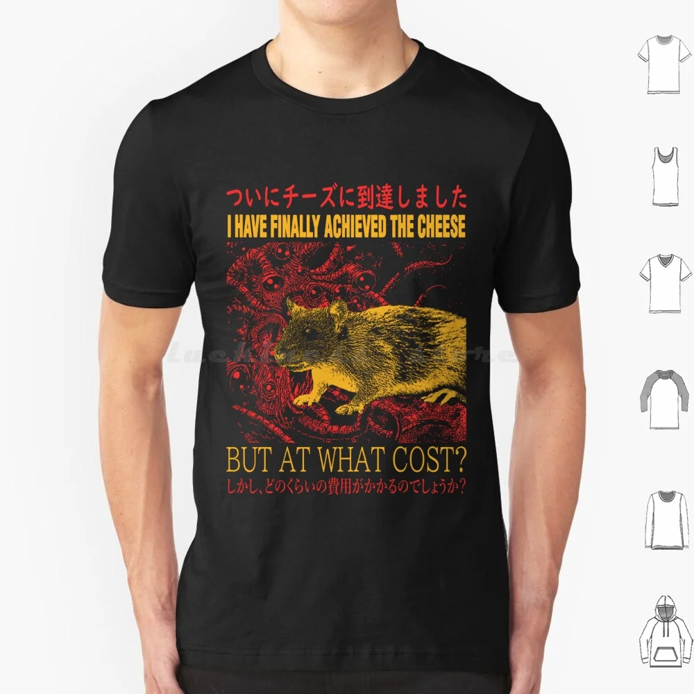 Finally Achieved The Cheese T Shirt Big Size 100% Cotton Funny Rat Vintage Rat Japanese Horror Art Pet Rat Owner I Love Rats