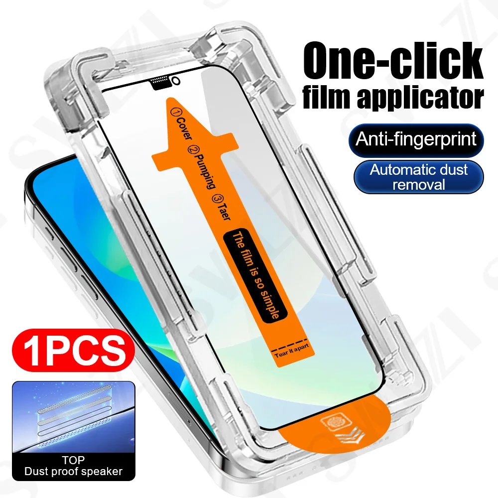 1Pc Glass Smartphone For iPhone 17 Pro 16 Tempered Glass Phone Screen Protector 15 Plus 14 Pro Max Protective Film 13 12 11 XS