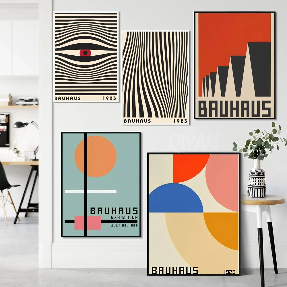 Bauhaus Abstract Lines Geometry Stripe Nordic  Poster Paper Print Home Bedroom Entrance Bar Cafe Art Painting Decoration