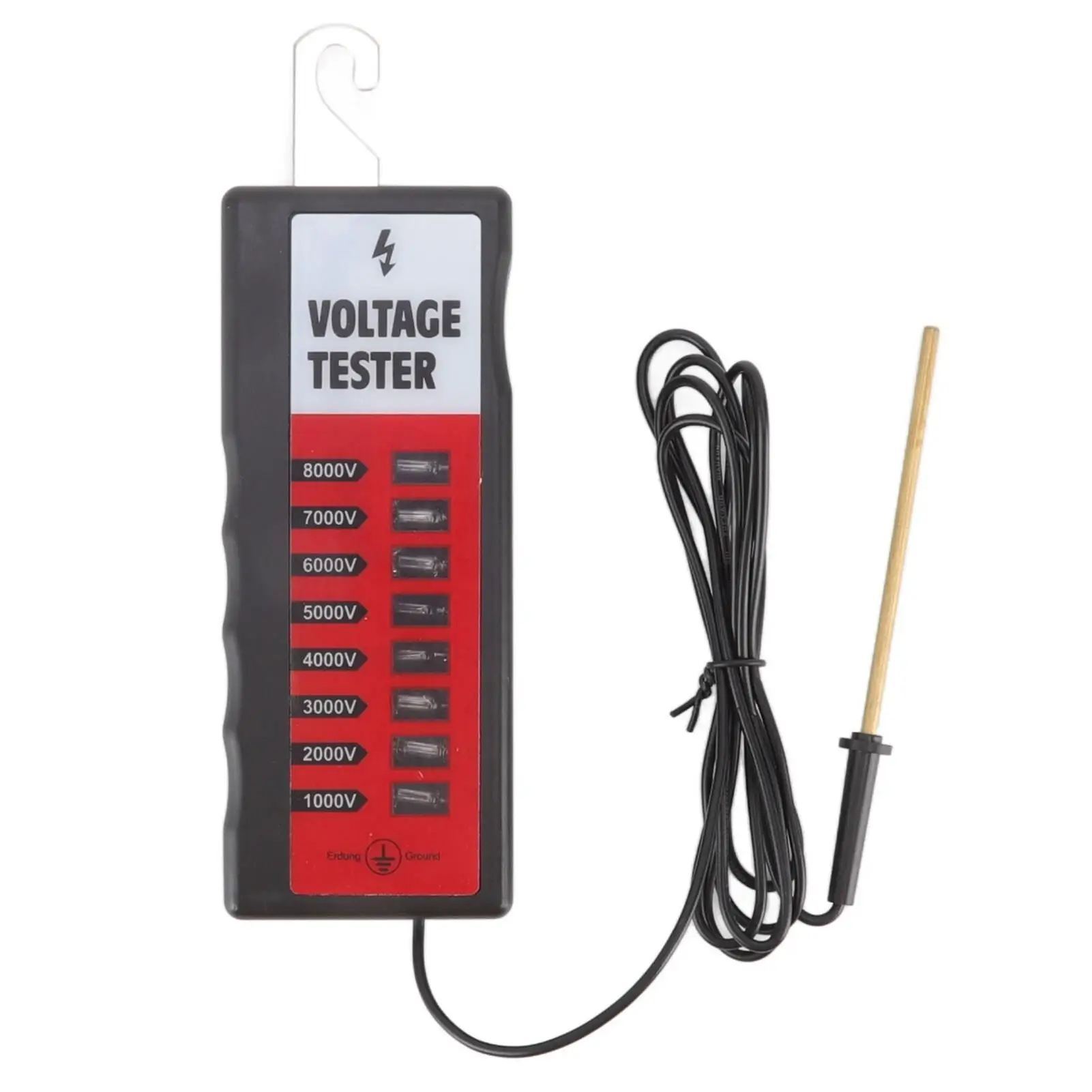 

Waterproof Electric Fence Voltage Tester Meter 8000/10000/12000V Farm Tool with 6/8 Light Indicator for Accurate Testing