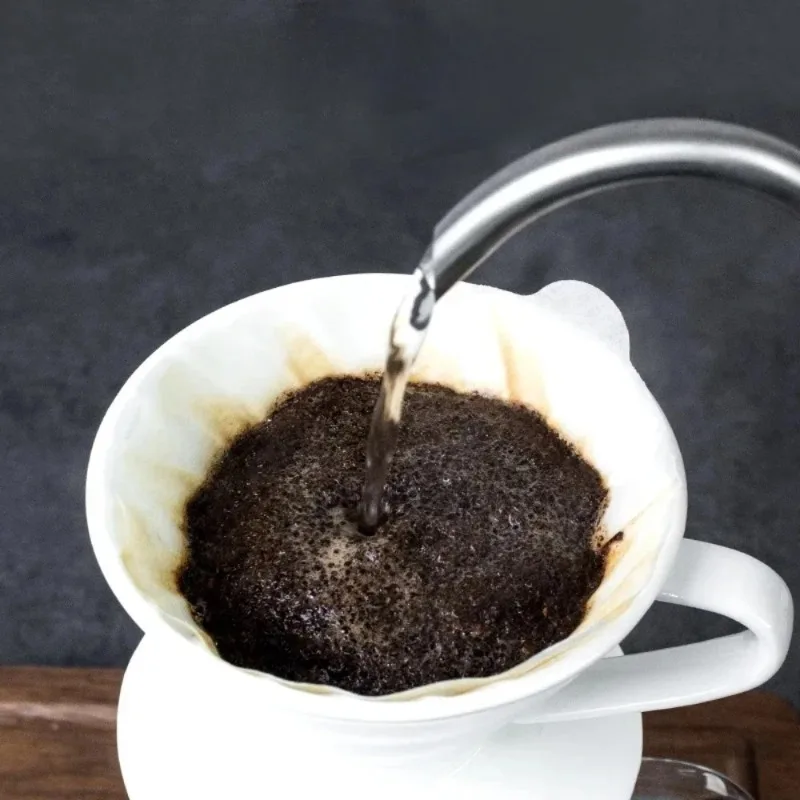 

100 pieces of natural wood fiber coffee filter paper holder disposable filter paper suitable for baristas to brew by hand