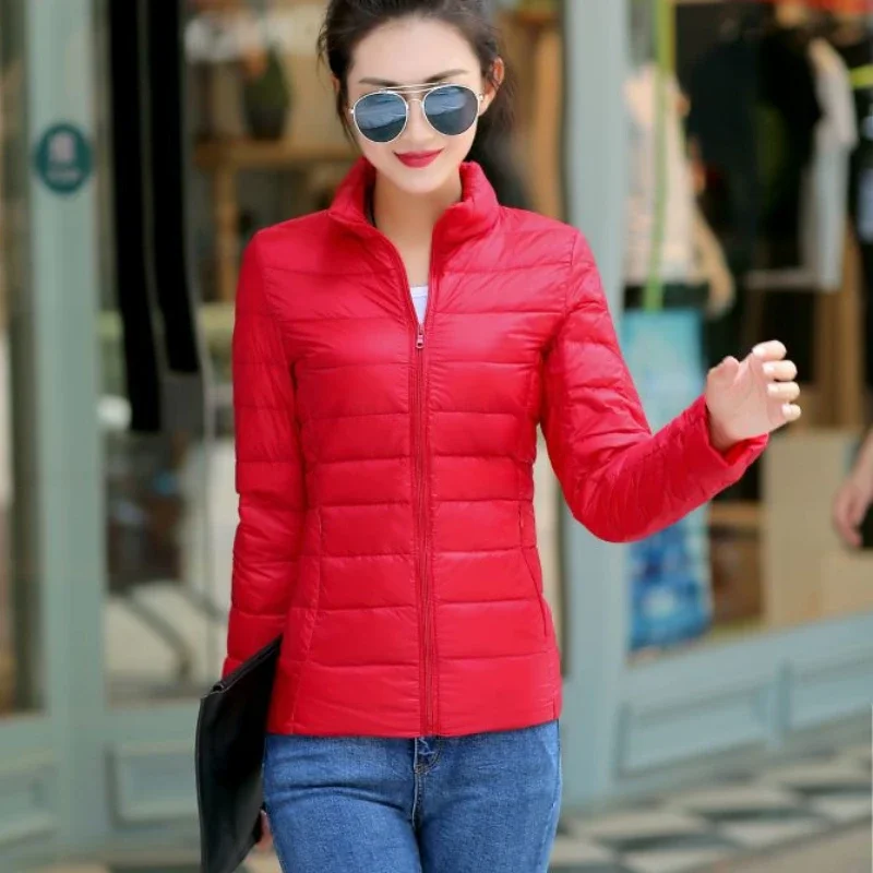 

M-5XL Women's Autumn Winter Jacket Light Down Jacket Cropped Top Plus Size Parka Warmth Free Shipping Coat Wholesale Korean New