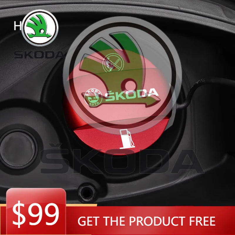 

Наклейка на автомобиль Skoda, новый логотип, защитная крышка для бензобака, аксессуары для Skoda Octavia, Superb, Rapid, Kodiaq, Karoq, Fabia