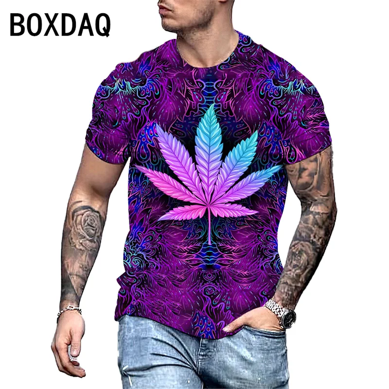 3D Marijuana No Smoking Print T-Shirt Men\'s Summer Short Sleeve O-Neck T Shirt 2023 New Oversized 6XL Fashion Men\'s Blouses