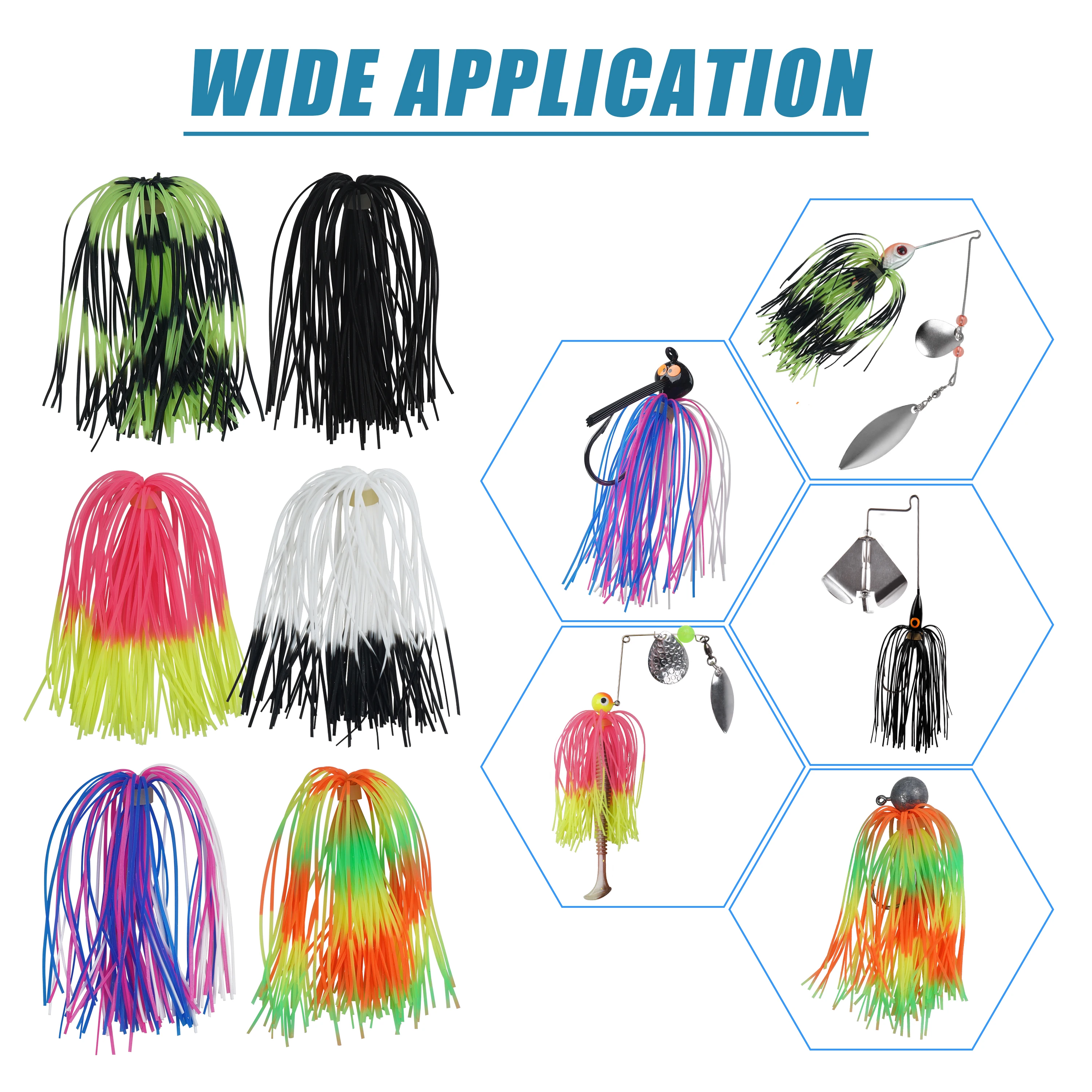 6/12PCS Silicone Skirts Rubber Skirts for Rubber Jig Skirts Spinnerbait Lures Spoon Blade Replacement Fly Tying Material