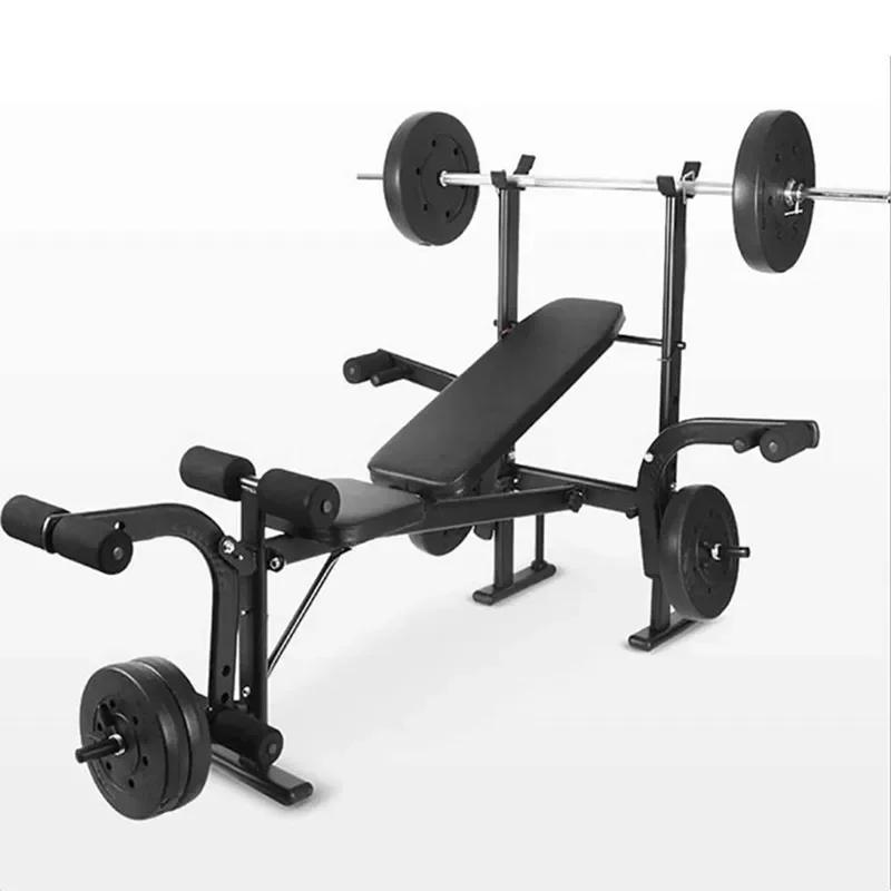 Home Gym Free Weight Equipment Squat Rack Workout Multifunction Adjustable Bench Press