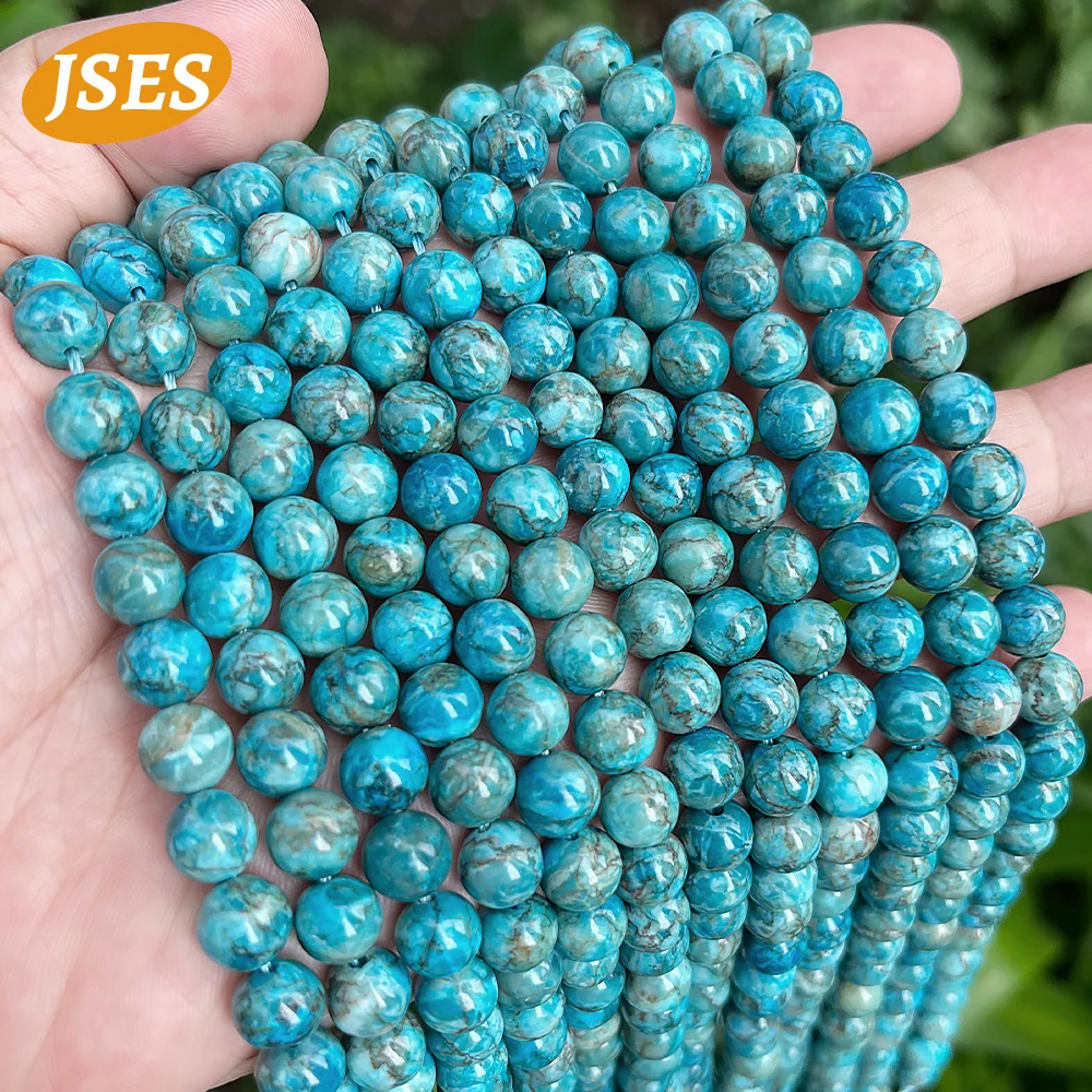 AA Natural South African Blue Turquoise Loose Beads for Jewelry Making DIY Bracelets Necklace Wholesale Beads Needlework