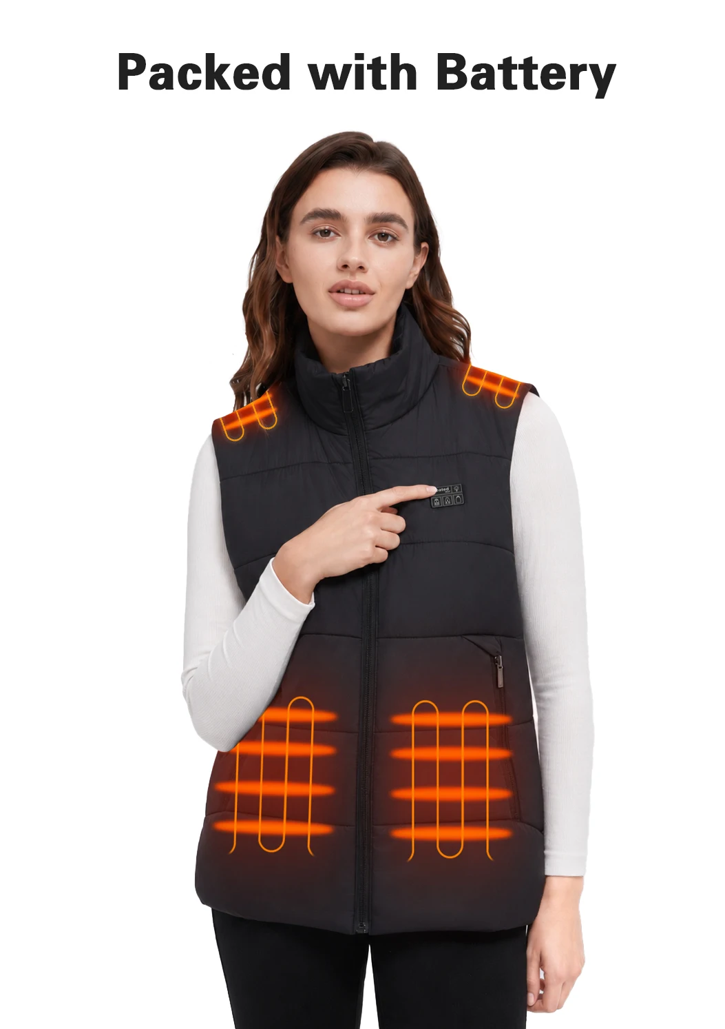 Heated Vest for Men Women, 10000mAh Rechargeable Battery Operated Heating Vest, 20H Long Lasting Warm Lightweight Windproof Vest, 8 Heating Panels Adjustable Temperature for Outdoor Indoor Camping Hiking Fishing Daily Wear
