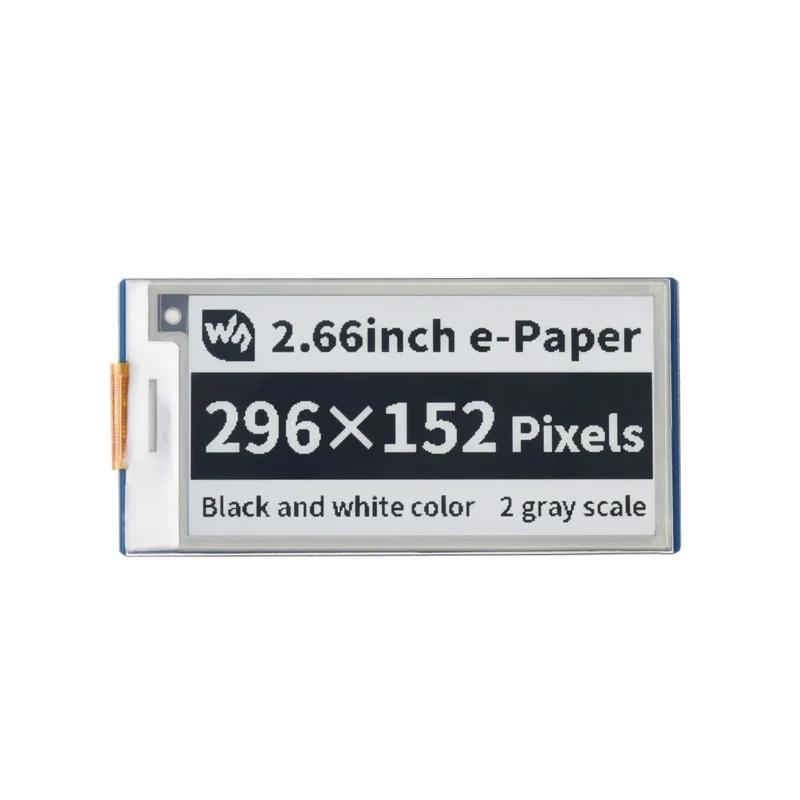 Pantalla de papel electrónico SPI Epaper, pantalla de tinta electrónica, módulo Breakout Shield HAT para placa RPI Raspberry Pi Pico WH RP2040, 2,66 pulgadas, 296X152