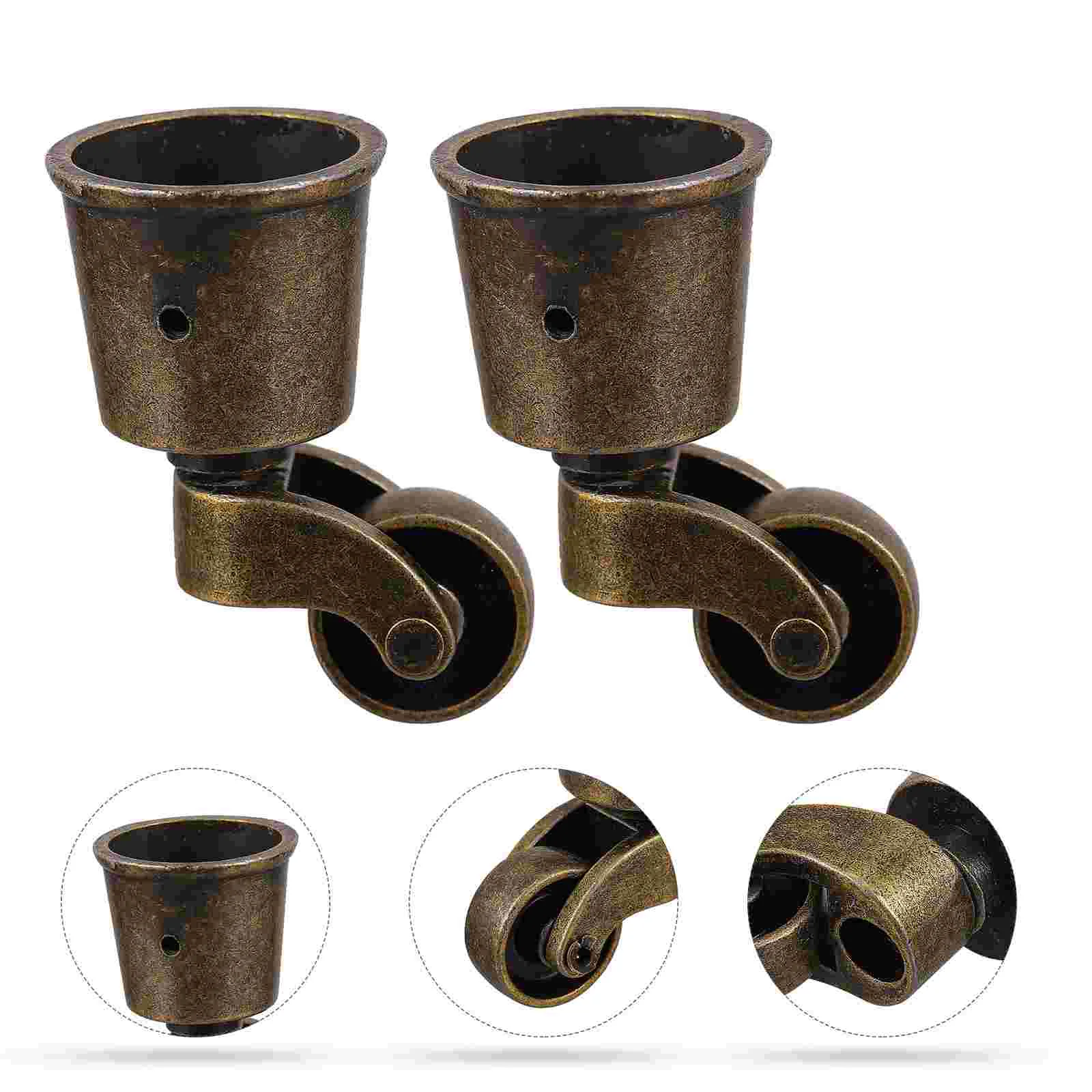 

2 Pcs Swivel Casters Sofa Wheels Furniture Runners Rollers Universal Slide Rail Pulleys