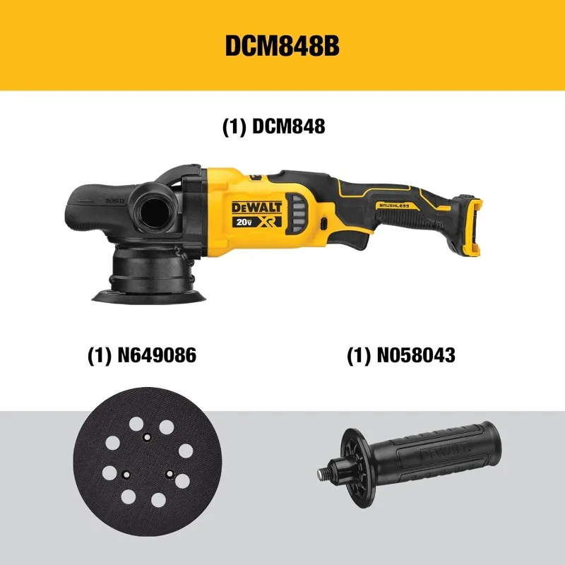 20V MAX* XR Cordless Polisher, Variable-Speed, Random Orbit, 5-Inch, Tool Only (DCM848B)