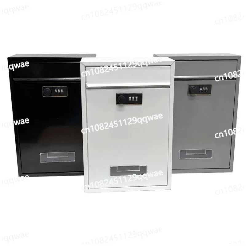 

Iron plate mailbox Outdoor rainproof Wall hanging, password lock Large pastoral creative