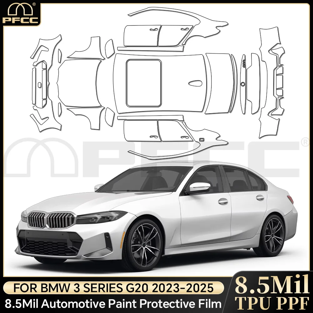 

For BMW 3 Series G20 2023-2025 9Mil TPU Paint Protection Film Pre-cut PPF Car Body Clear Bra Anti-scratch Invisible Resistant