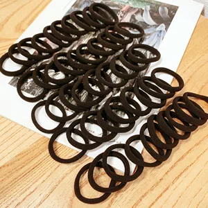 50/100 pçs faixas de cabelo pretas para mulheres meninas hairband alta elástica borracha laços de cabelo rabo de cavalo titular scrunchies accessorie 8 principais vendas tala cachorro - №1