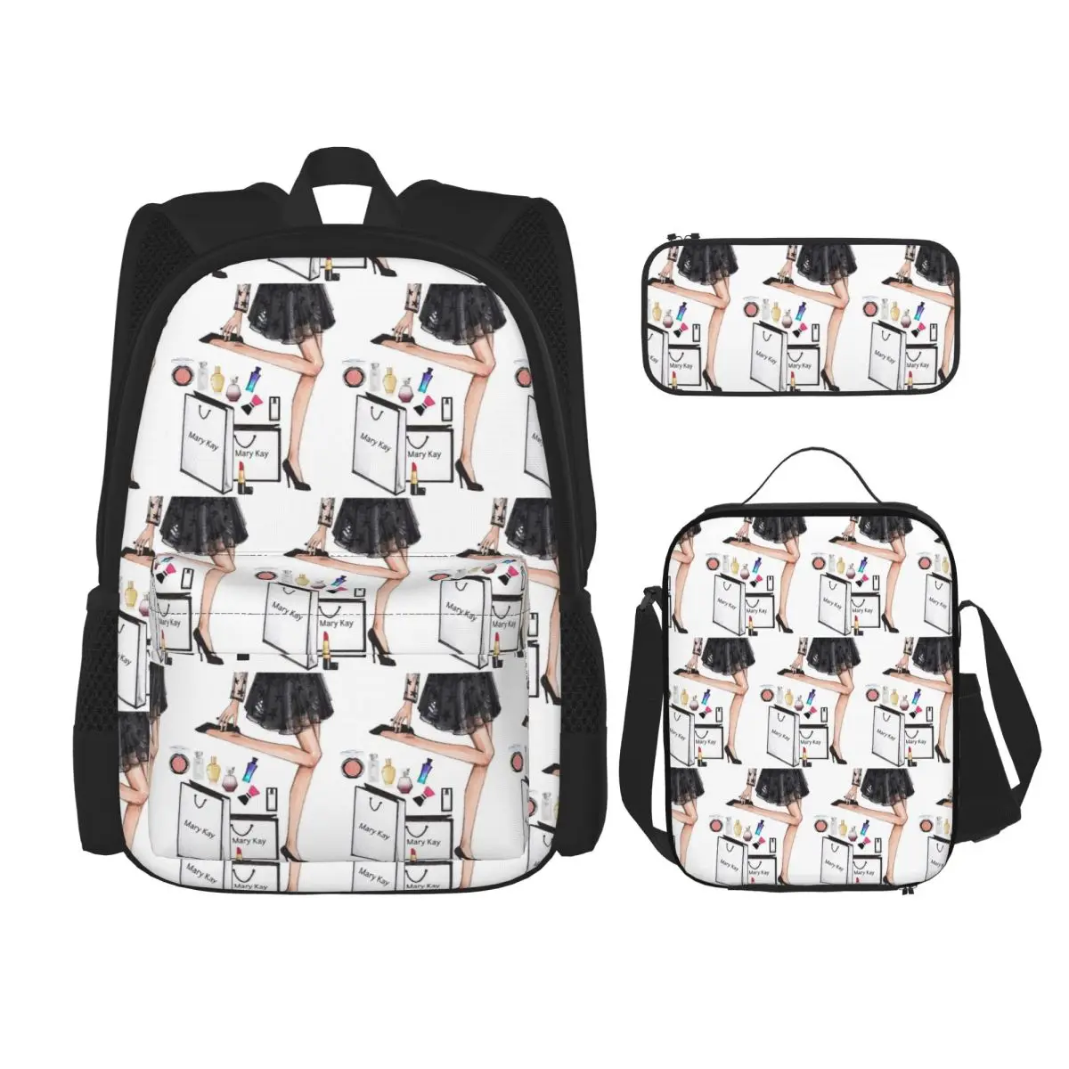 Mochilas de Cosméticos Mary Kay, Mochila Infantil, Mochilas Escolares, Mochila, Bolsa para Almoço, Estojo para Canetas, Conjunto de Três Peças