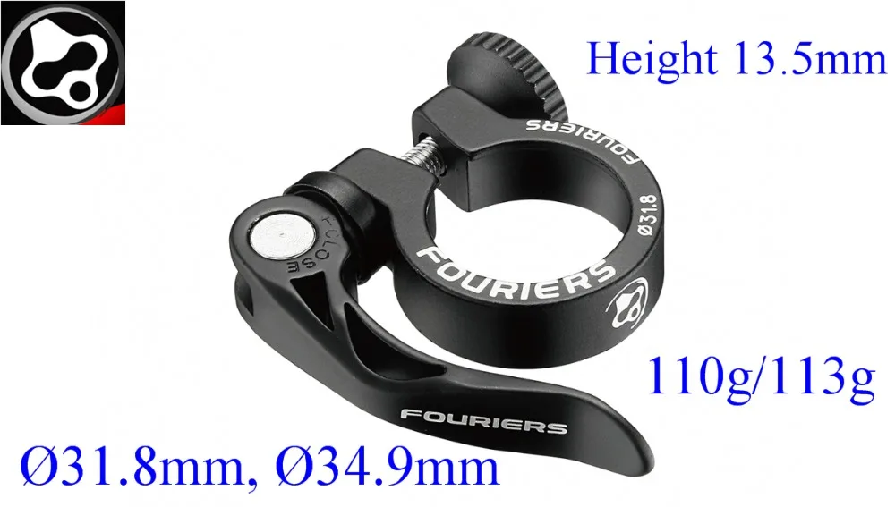 

FOURIERS Mountain Bike Bicycle Seatposts Clamps 31.8 34.9mm Aluminium Alloy Accessories Height 13.5mm Black