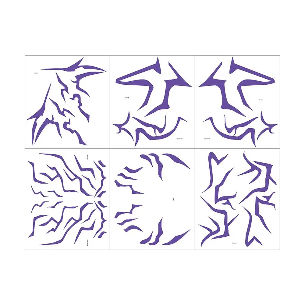 

6Pcs Waterproof Temporary Tattoos Fashionable Patterns Eco Friendly Safe for Kids Easy Apply for Halloween Cosplay Party