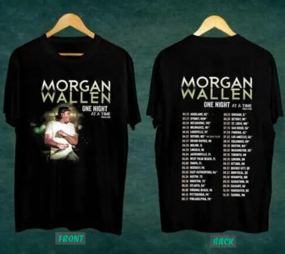 Tour 2023 One Night Time Wallen Morgan T-Shirt World Black Sides Unisex Merch