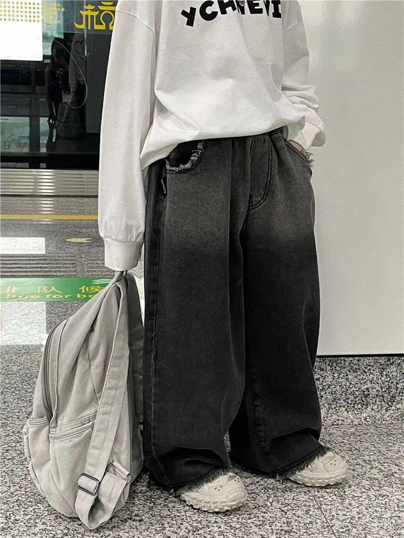 Boys Jeans 2026 New Cool Casual Autumn Pants Children Korean Style Trendy Fashion Kids Trousers