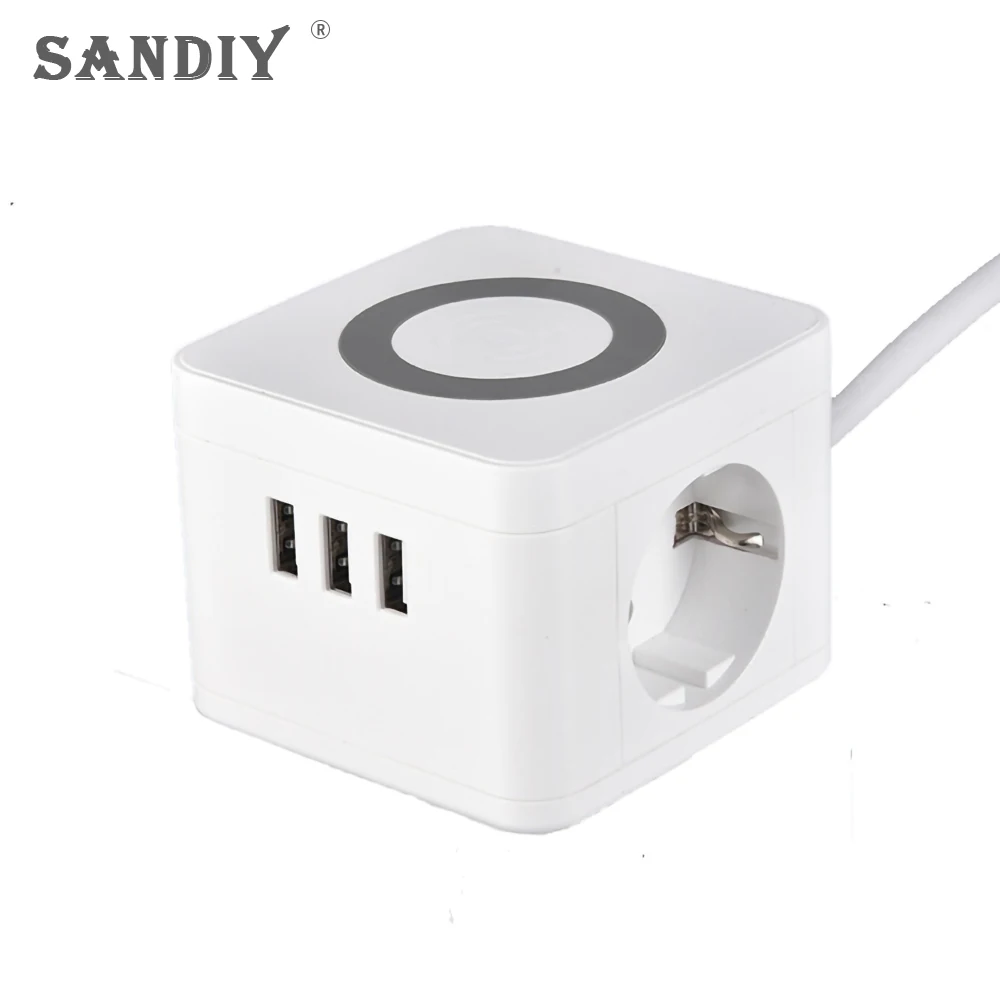 Imagem -04 - Sandiyuniversal Tomada de Extensão da Parede Tomadas com Usb 16a 250v Proteção contra Sobrecarga Soquetes Elétricos Pretos