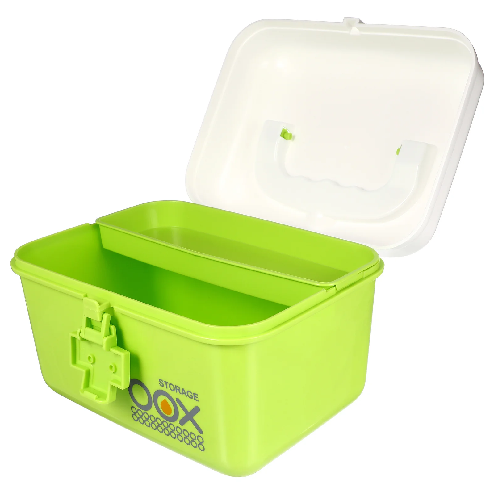 صندوق تخزين الأدوية المحمول بطبقة مزدوجة، منظم مساعد كبير للاستخدام المنزلي، حاوية طبية باللون الأخضر 21 × 16.5 × 15 سم #6