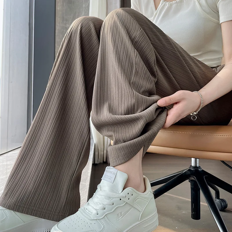 Ice Silk Narrow Wide-Leg For Women, Summer Thin Style  New Model, Cool And Mosquito-Proof, Sun-Protective Casual Straight