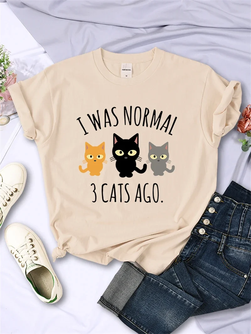 creativos manga corta Camiseta con dibujo de gato para mujer ropa informal con tendencia de personalidad Tops