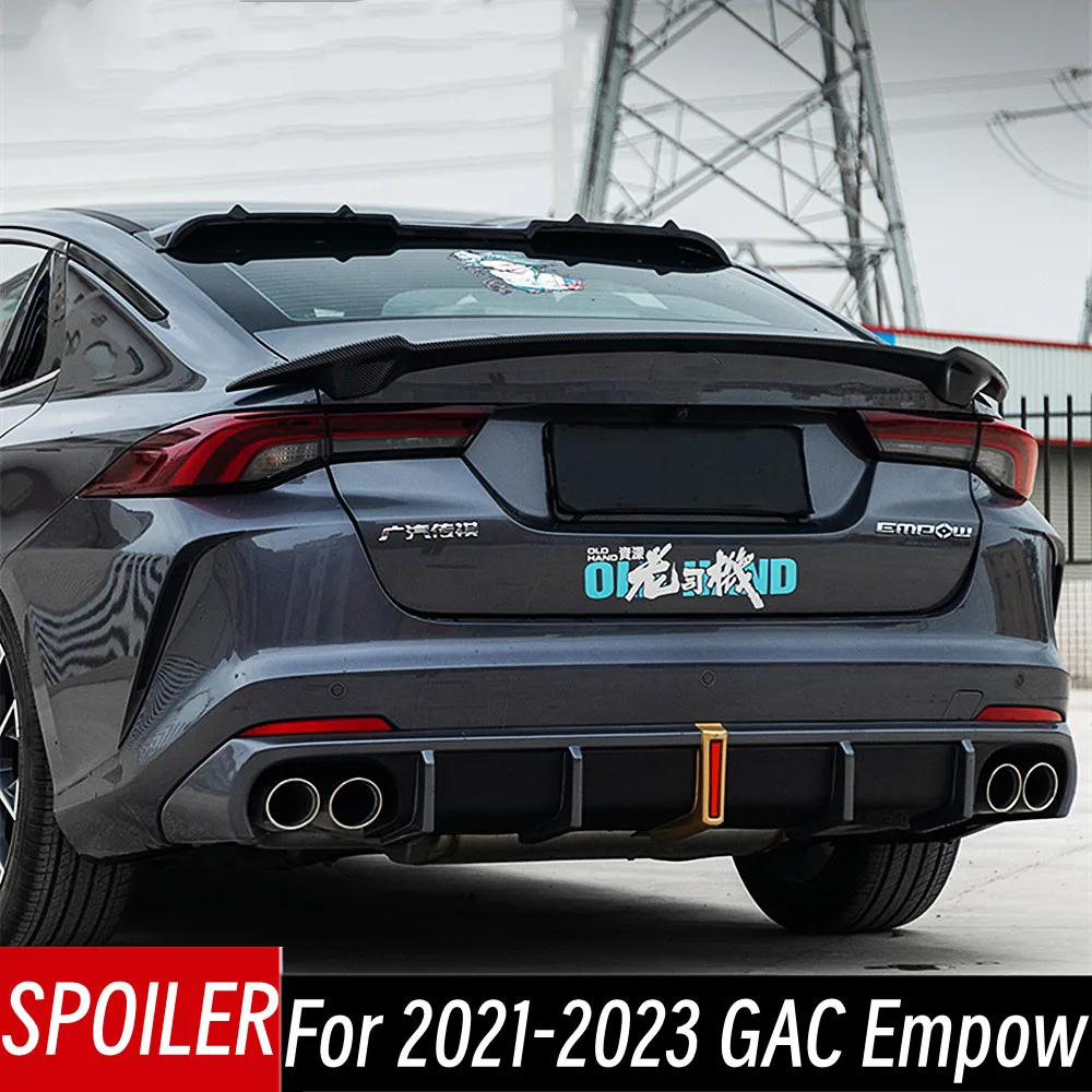 

For GAC Empow 2021-2023 BodyKit Car Rear Trunk Lid Duck Lip Spoiler Wings Glossy Black Carbon Exterior Tuning Accessories Part