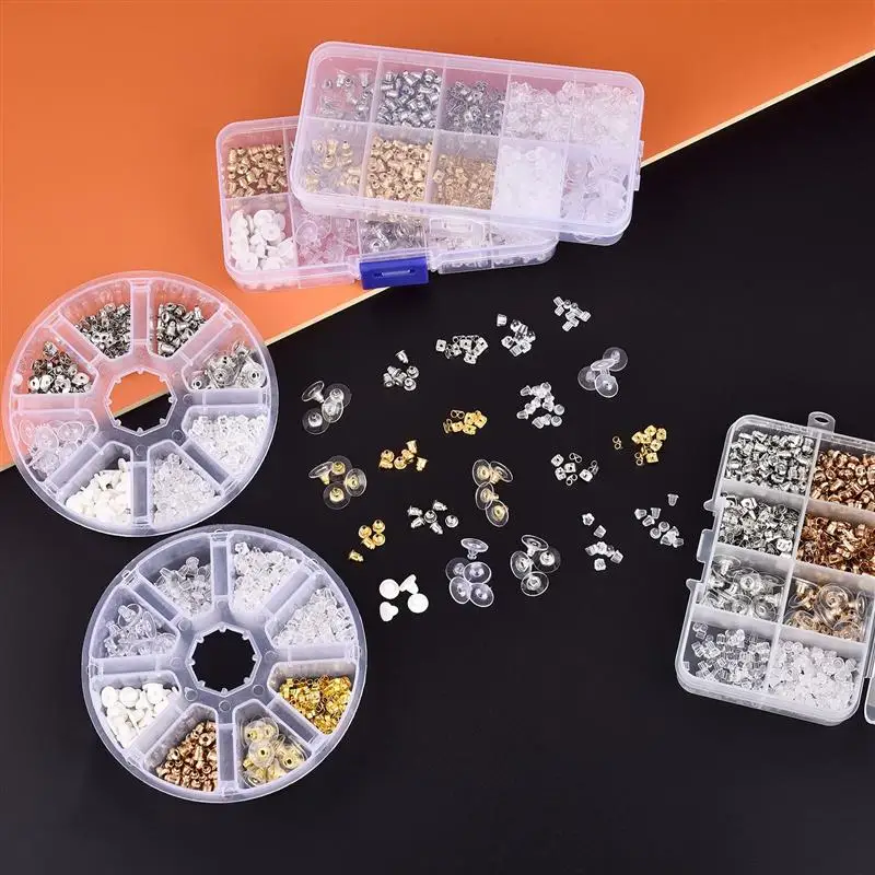 Boxed Soft Silicone Rubber Earring Back Stoppers For Stud Earring DIY Earring Findings Accessories Multi-Style Ear Blockage Sets