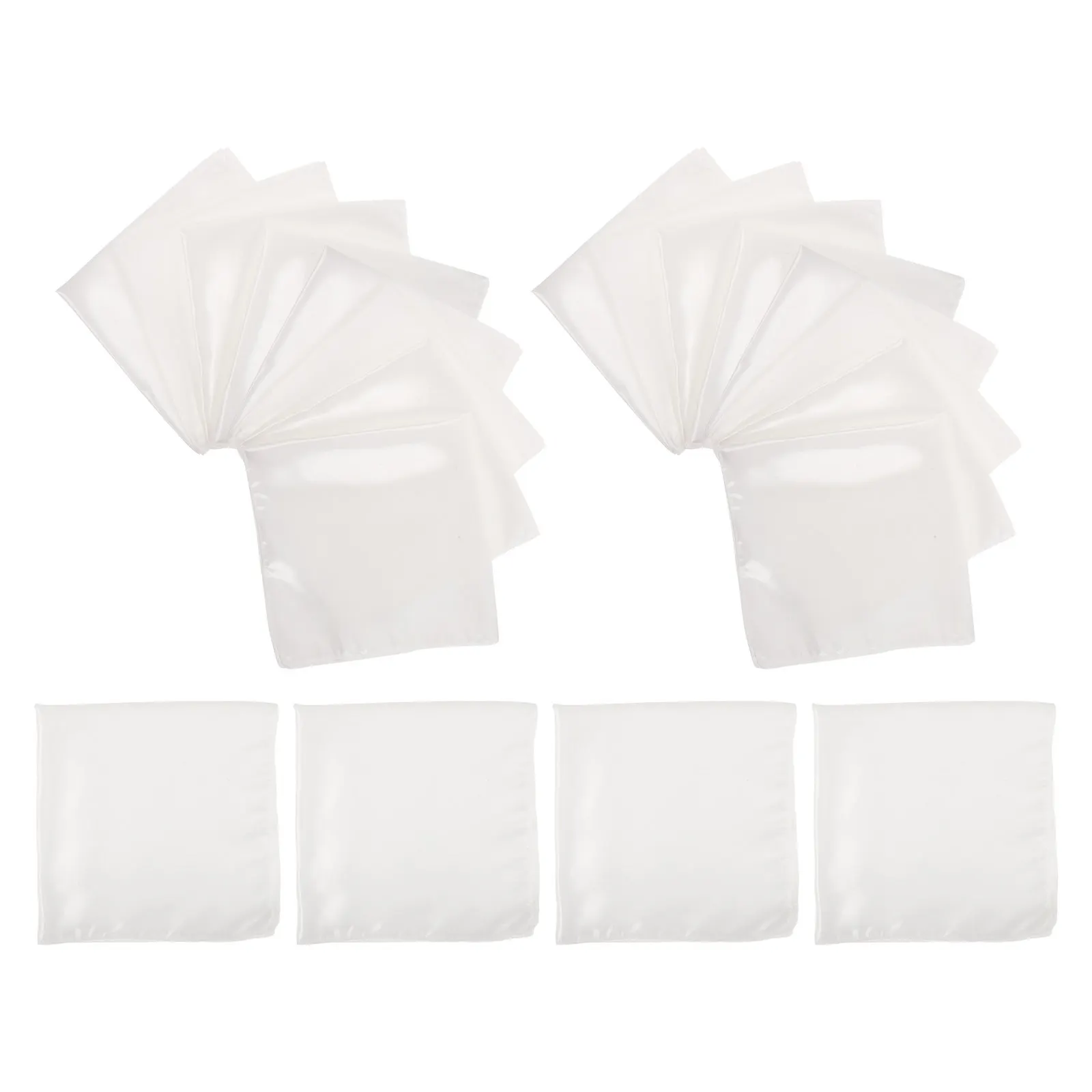 Satin Cloth Napkins White Polyester Reusable Washable Dinner Napkins for Wedding Banquet Party Restaurant Holiday Table