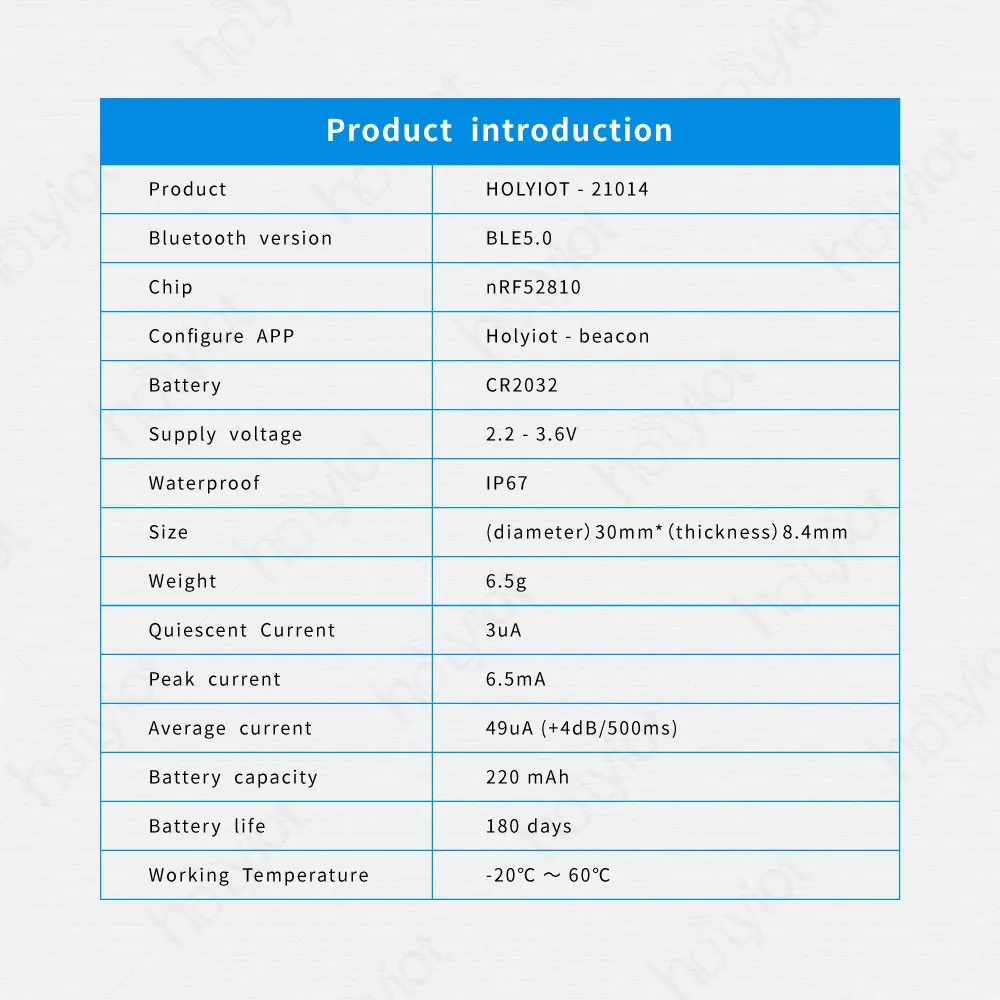 Holyiot NRF52810 impermeabile wireless a basso costo di prossimità Bluetooth 5.0 modulo a bassa energia Beacon posizionamento interno