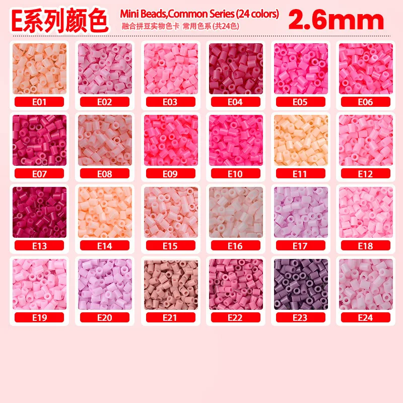 

2.6mm Pink Fuse Beads Refill Pack 1000PCS DIY Fusible Perler Beads for Mosaic Craft Puzzle