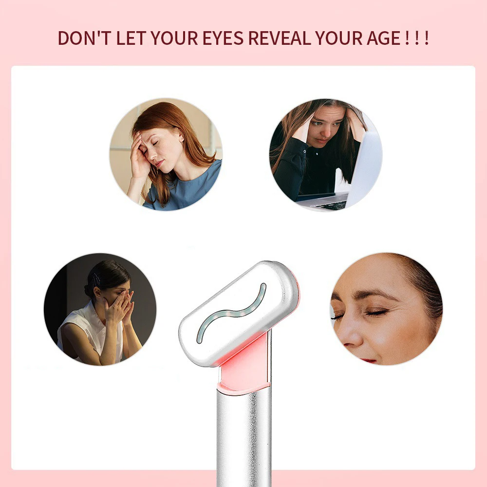 جهاز تجميل محمول، قلم تدليك صغير للعين، شحن USB، مدلك للوجه والرقبة، لتجاعيد العين، معدات التجميل المنزلية، #5