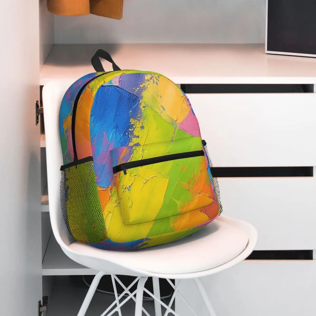 虹の色バックパックデイパック大容量子供ブックバッグスクールバッグショルダーバッグ男性女性