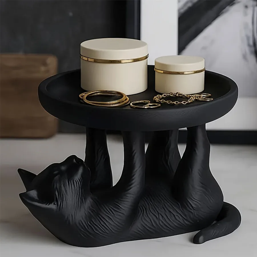 Fun cat jewelry tray, desktop jewelry storage tray, decorative items for home use