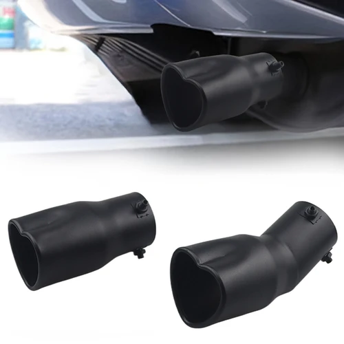 Silenciador de tubo de escape para modificación de coche, tubo de escape en forma de corazón, nuevo tipo de corazón negro esmerilado, calibre grueso de 63mm
