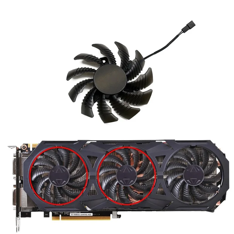 75MM 2‑3Pin GPU Cooling Fan PLD08010S12H For Gigabyte GTX970 Windforce G1 Graphics Card
