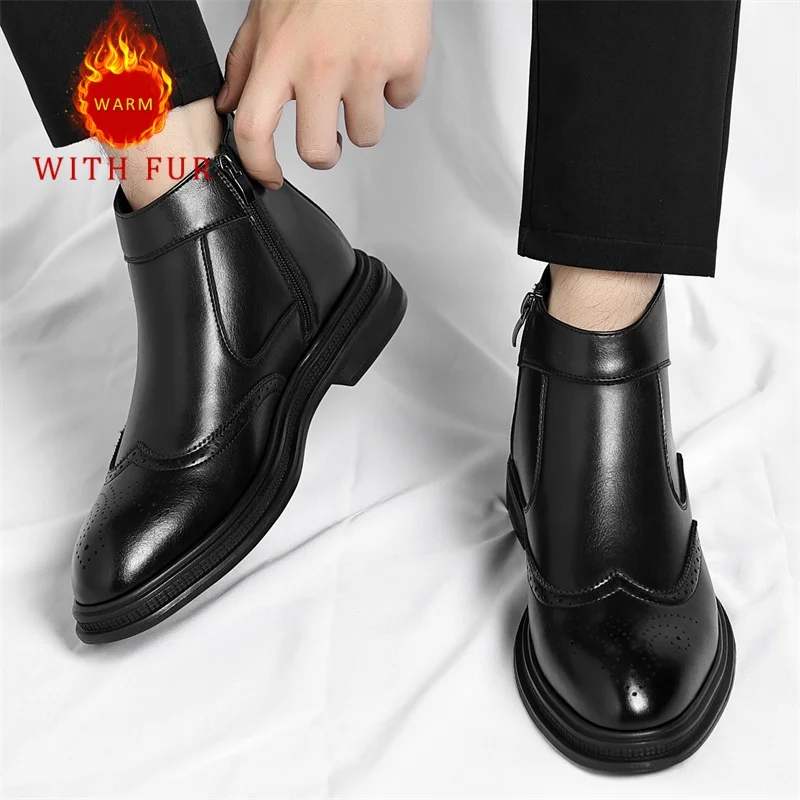 

Men's autumn and winter boots Classic gentleman style Work leisure party Outdoor street fashion boots 38-46 Warm Quality