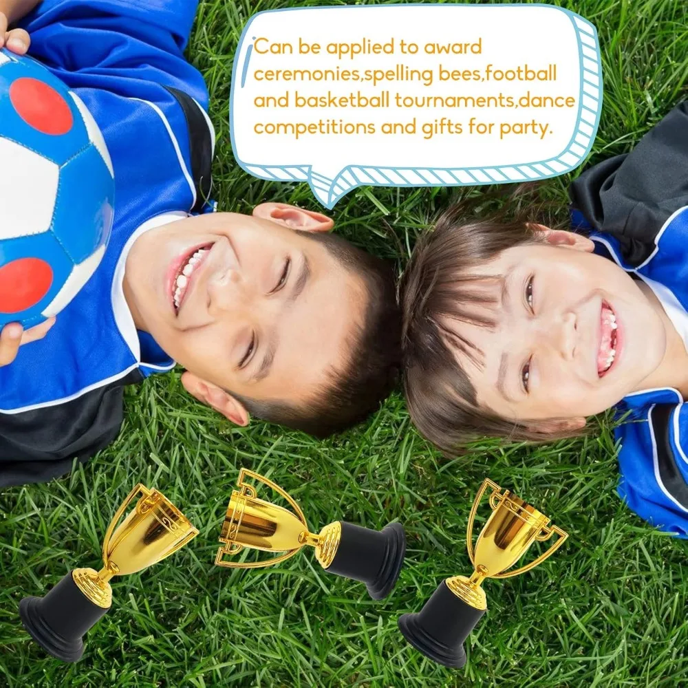 Gold Award Trophy Cups aus Kunststoff, Golden Award Trophy Cups Set, Gold Participation Trophy Cup für Partygeschenke