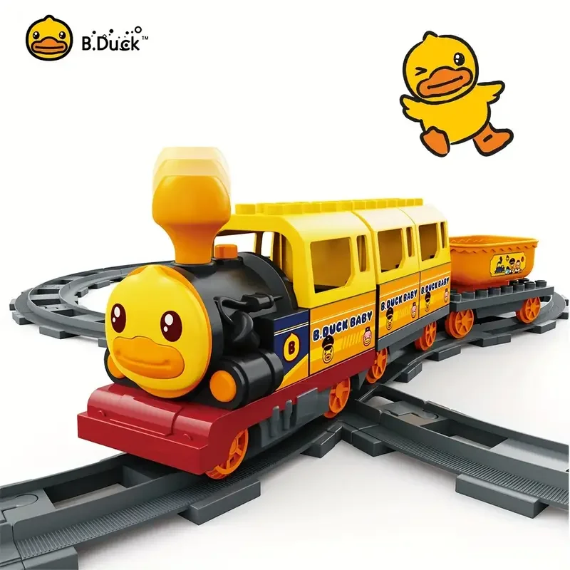 

B.Duck Electric Train Track Set, Sound And Light Toy Train, Children's Toys Assembled Building Blocks Train