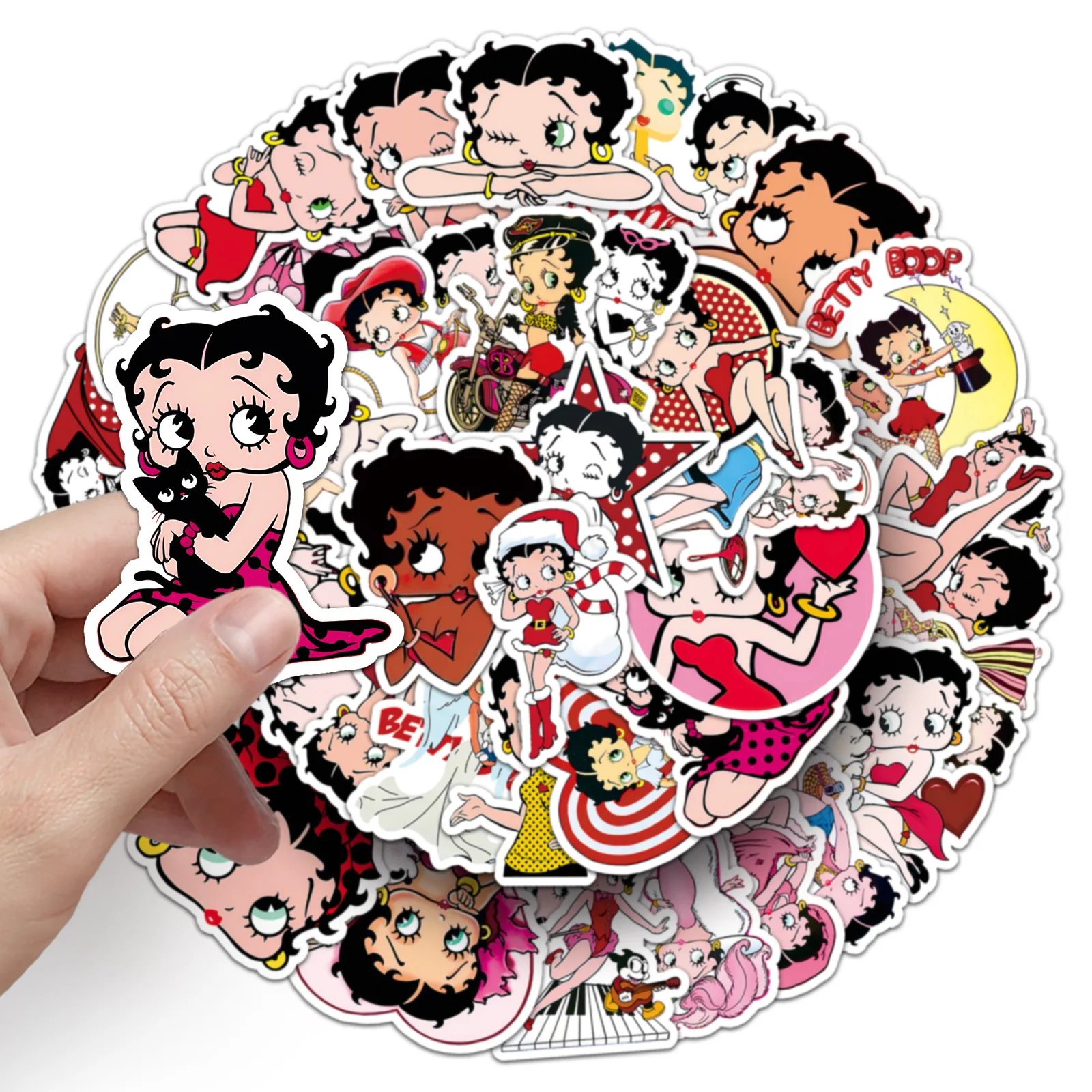 10/50 adet karikatür Betty Boop animasyon etiket DIY dekorasyon cep telefonu kılıfı dizüstü su bardağı kaykay oyuncaklar hediyeler