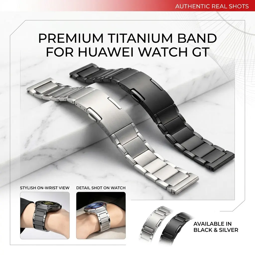 22mm Titanium Alloy Quick Release Three Bead Watch Strap Replacement Metal Band Premium Business For Huawei Watch GT 7 Pro