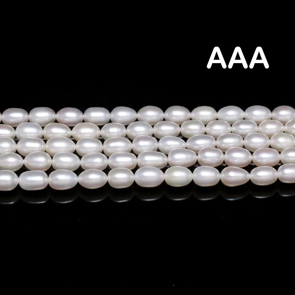 AAA 100% High Quality Natural Freshwater Pearls White Rice Loose Spacer Beads for Jewelry Making DIY Necklace Bracelet Accessory