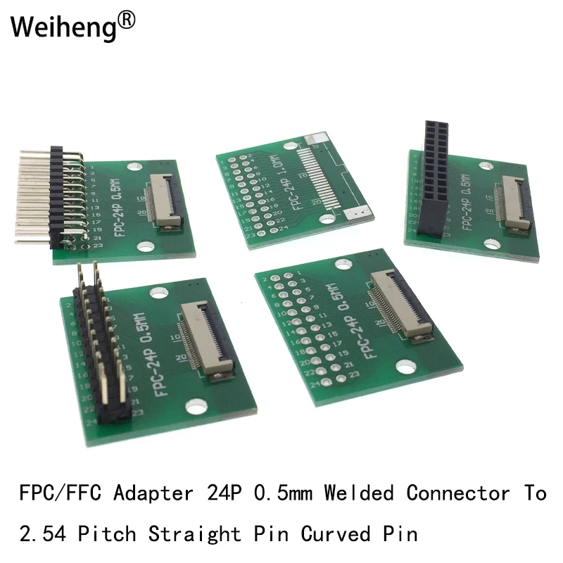 

FPC/FFC 24P Flexible Cable Adapter Board Double-sided 0.5mm To 2.54mm Straight Curved Needle